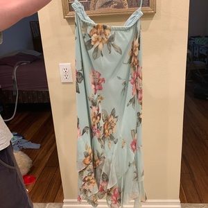 2-pc floral skirt and blouse outfit